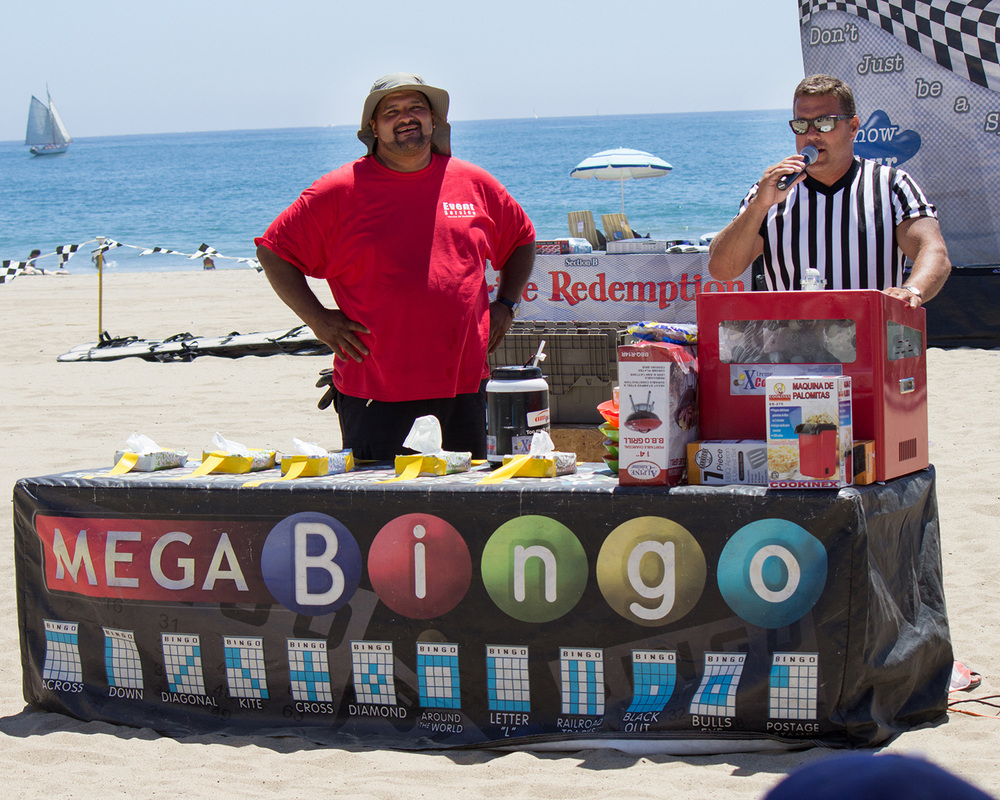 Playing Mega Bingo on the Beach of Santa Monica
