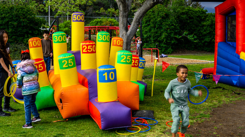 inflatable oversized ring toss game for company picnics