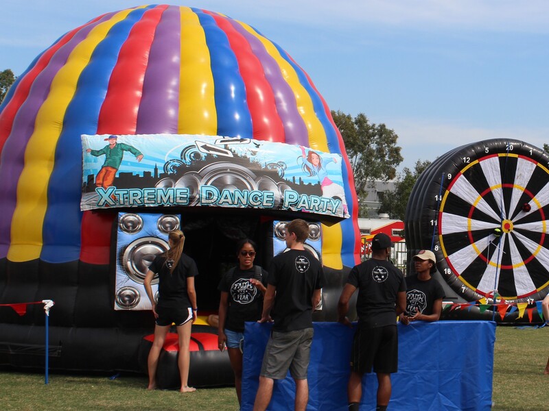 inflatable bounce house with music and lights