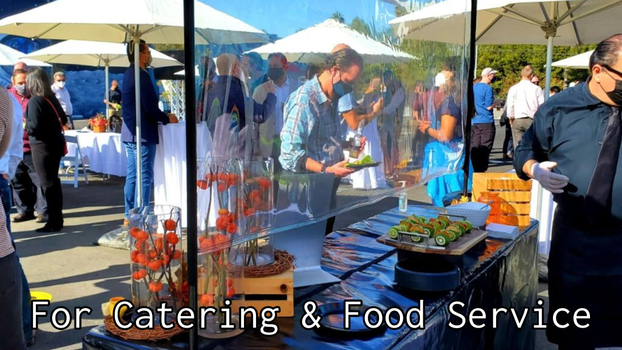 catering tables with clear divider for rental los angeles