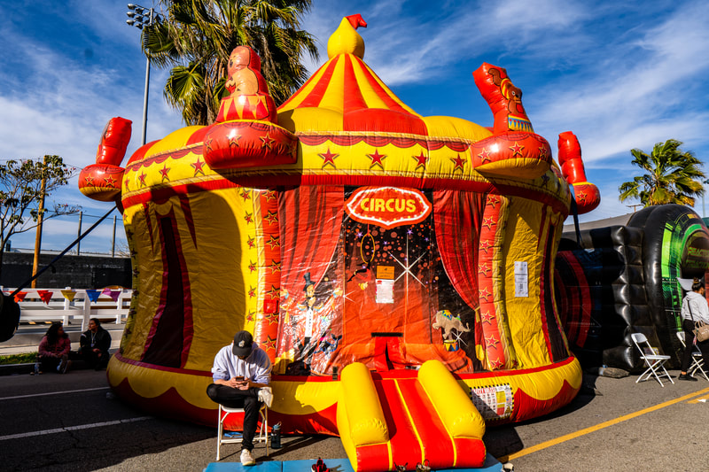 circus theme inflatable for company picnics