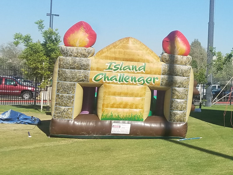 Tiki Island Theme Obstacle Course Inflatable