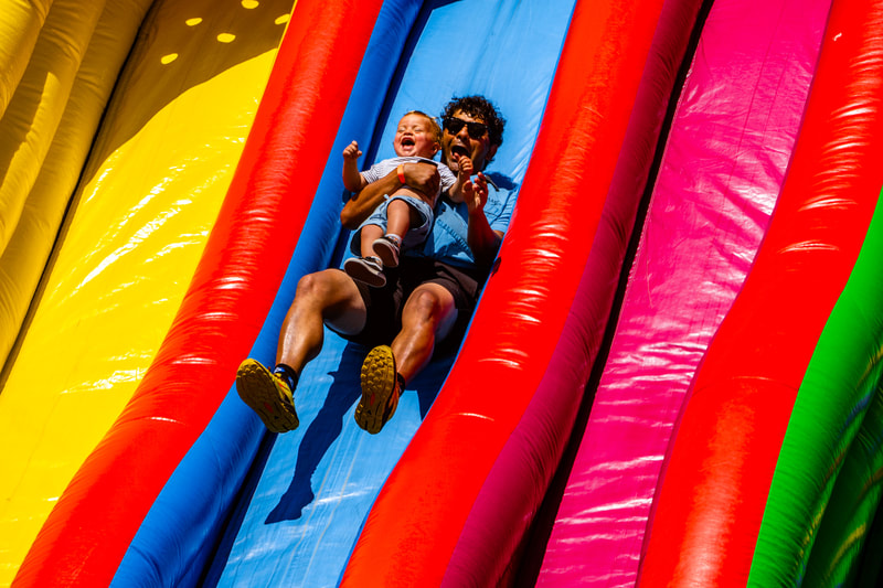 large inflatable slide for company picnics corporate events