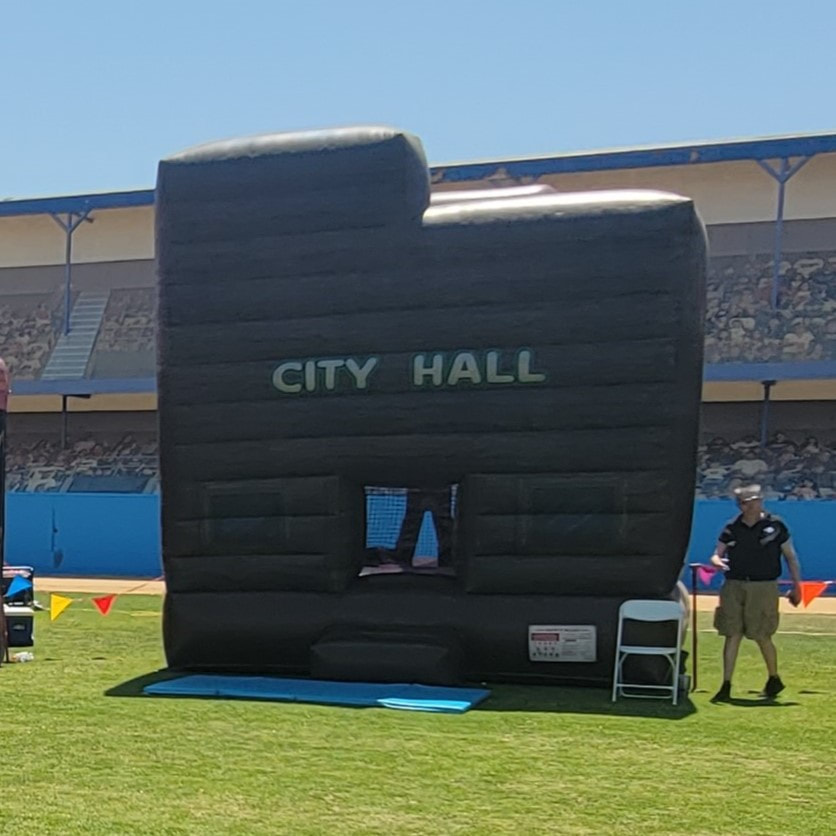 western themed city hall bounce house rental los angeles